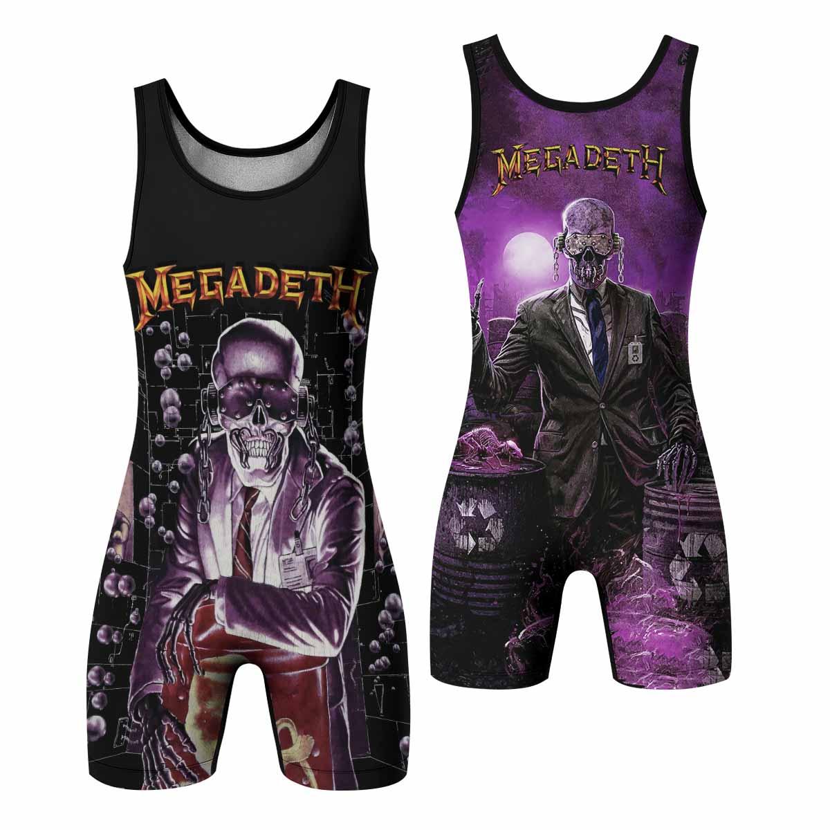 Megadeth Toxic Messiah Wrestling Singlet - front and back view
