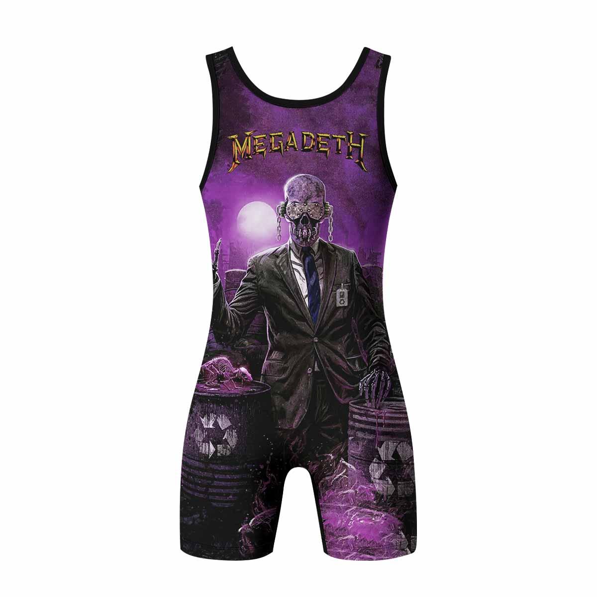 Megadeth Toxic Messiah Wrestling Singlet - back view mockup