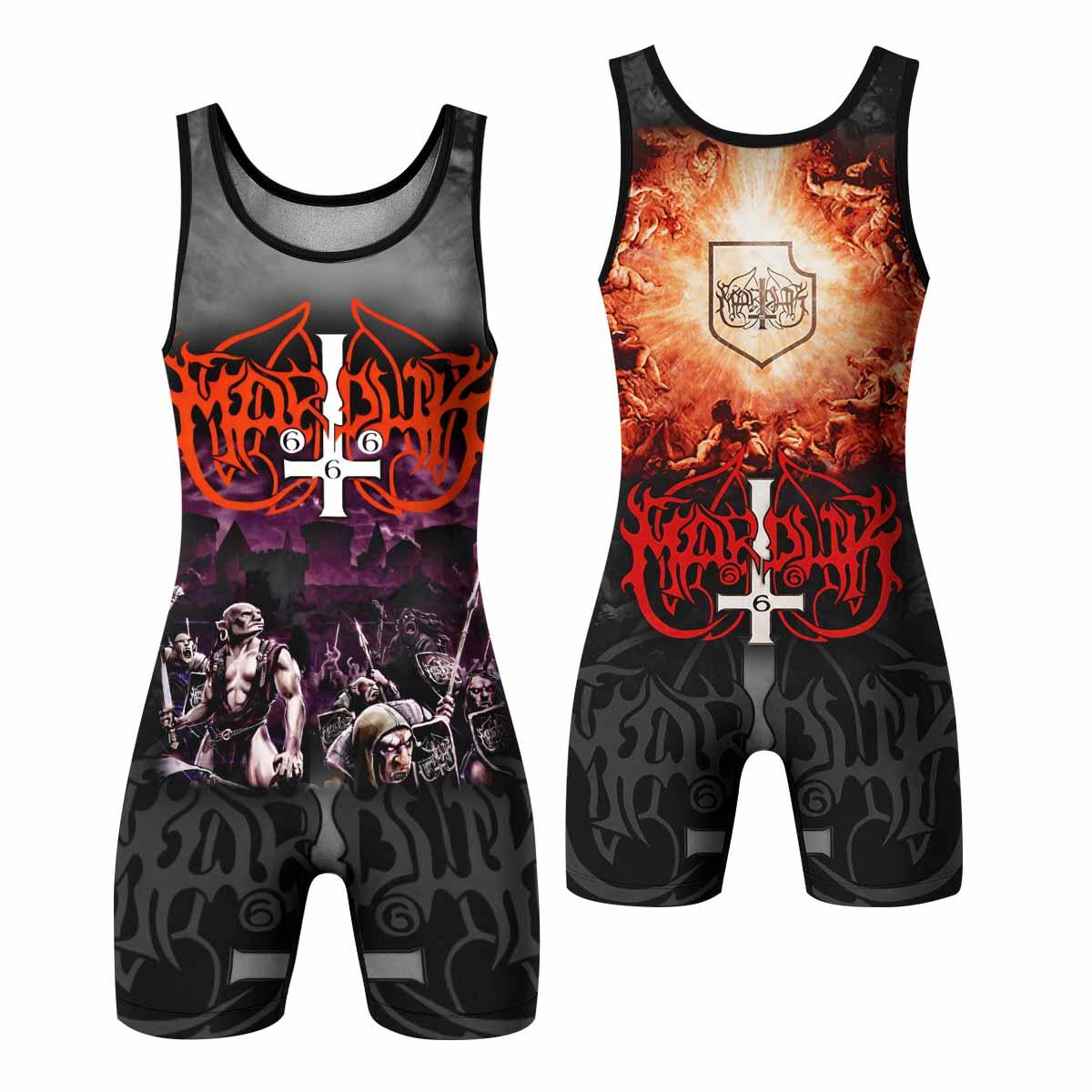 Marduk Heaven Shall Burn Wrestling Singlet - front and back view