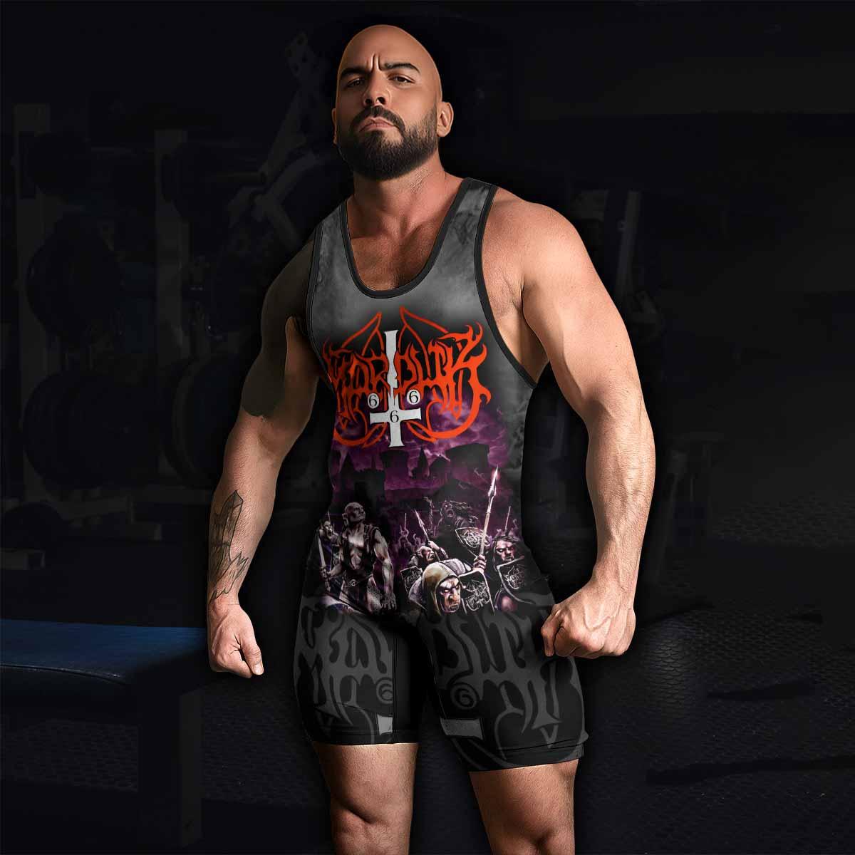 Marduk Heaven Shall Burn Wrestling Singlet - men's lifestyle view