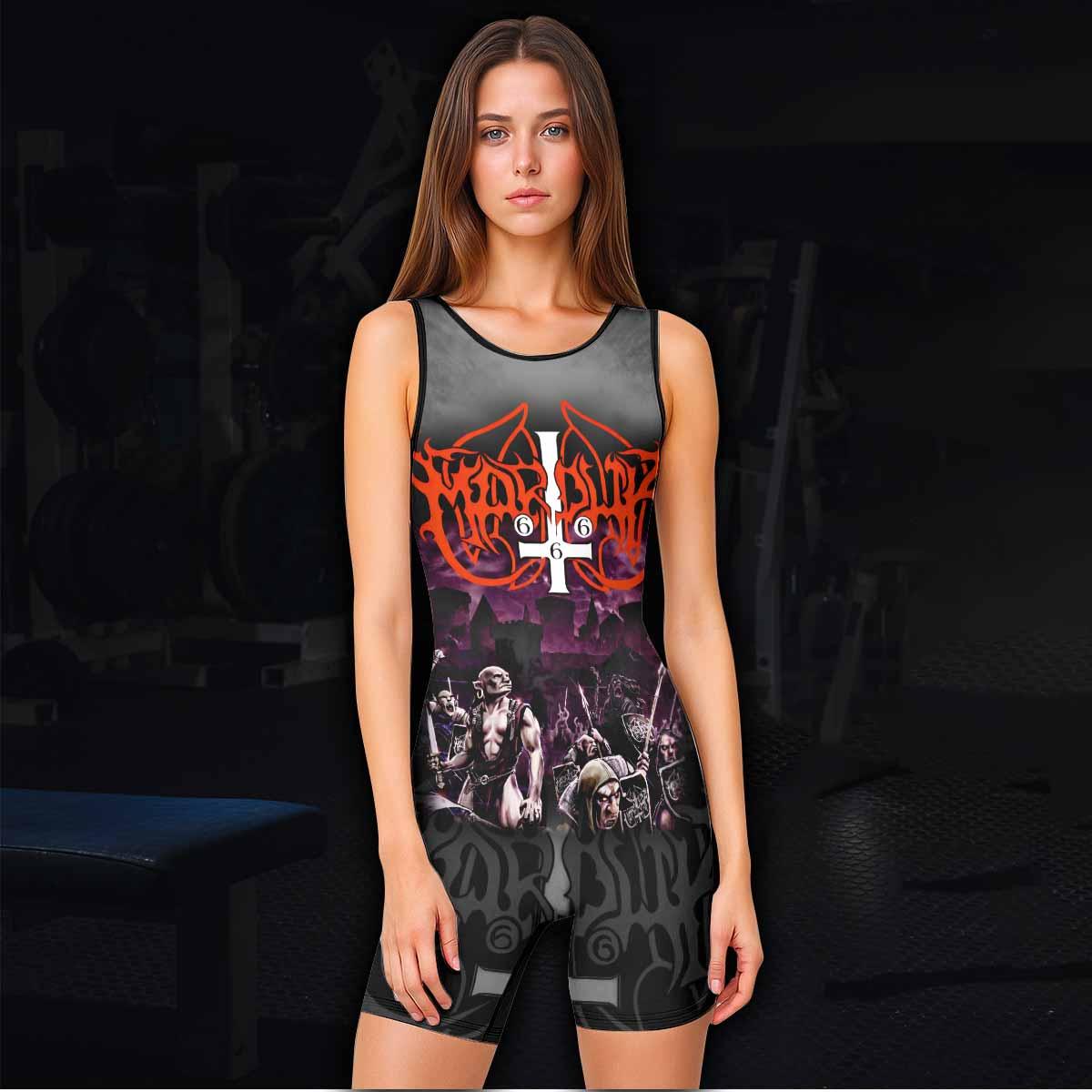 Marduk Heaven Shall Burn Wrestling Singlet - women's lifestyle view