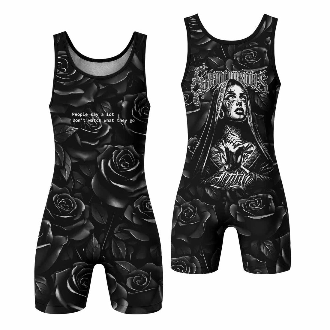 Pray for the Rave Wrestling Singlet - front and back view