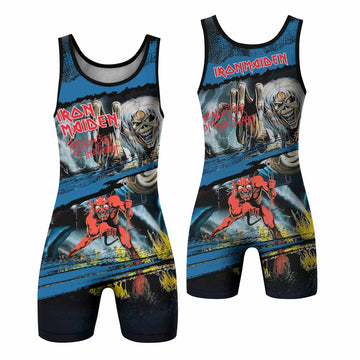 Iron Maiden The Number of the Beast Wrestling Singlet - front and back view