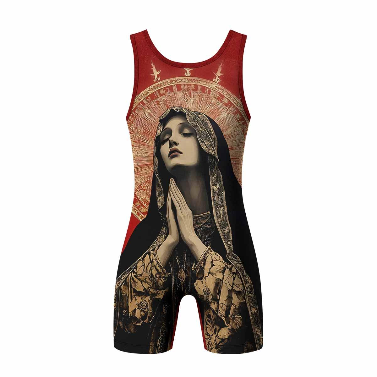Mother of Sorrows Wrestling Singlet - back view mockup