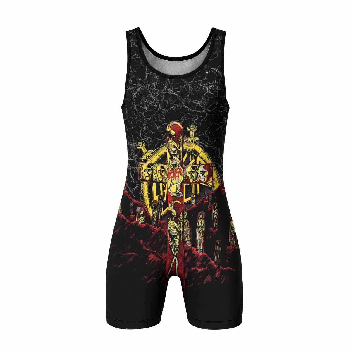 Vintage 1991 Slayer Wrestling Singlet - front view mockup