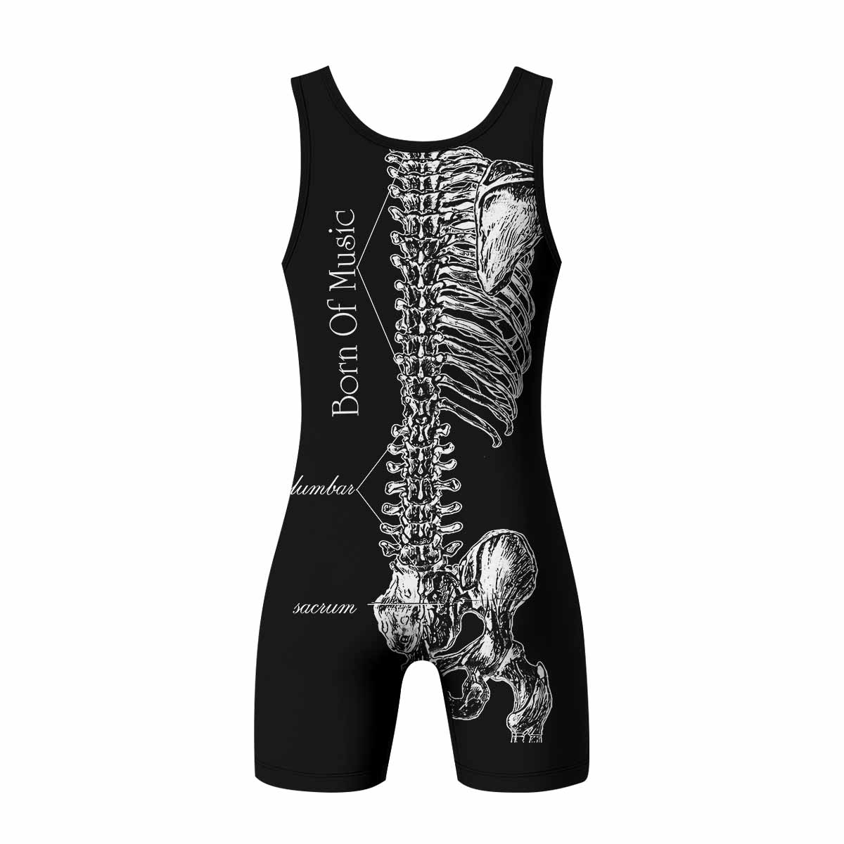 Faith In Chaos Skeleton Wrestling Singlet - back view mockup