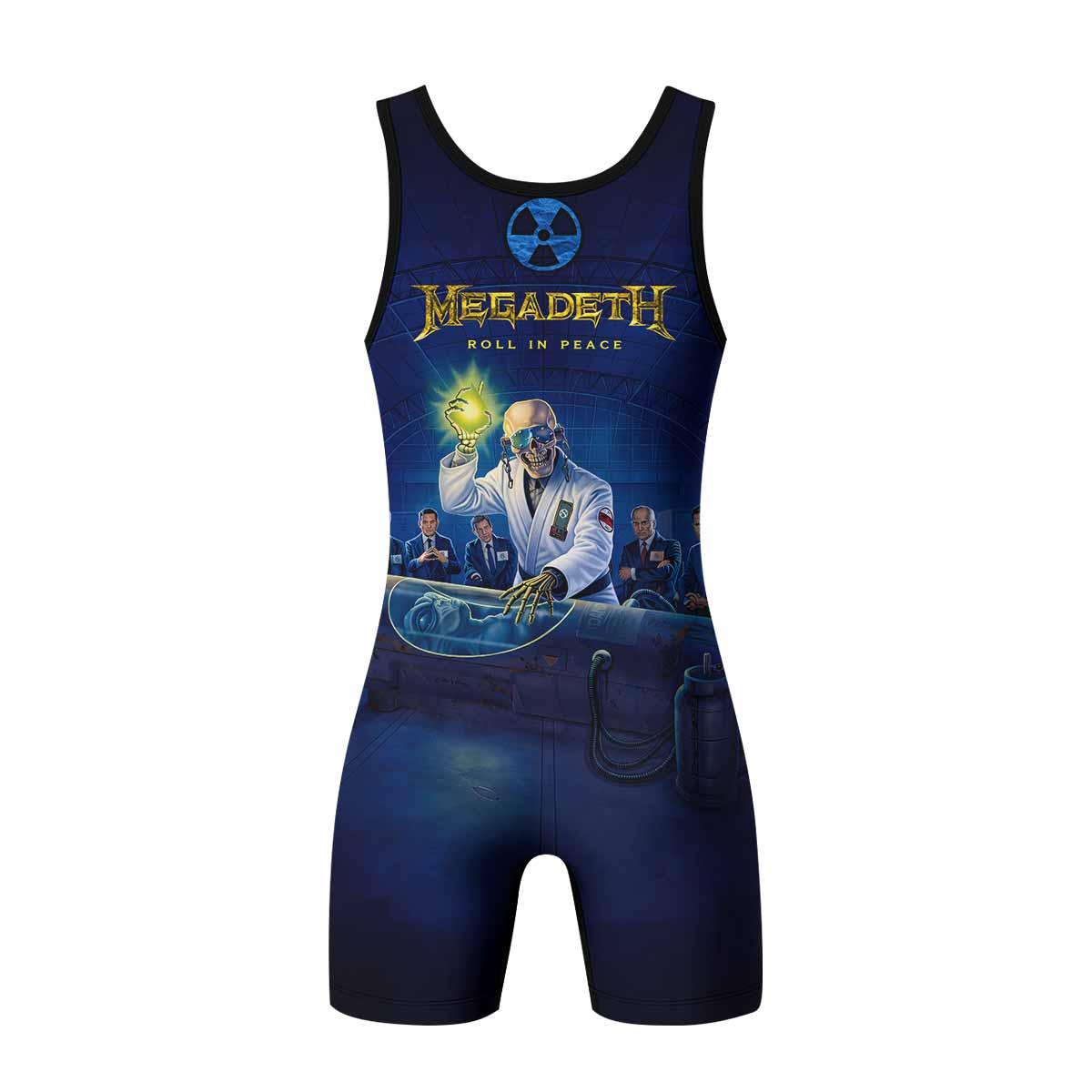 Megadeth Roll In Peace Wrestling Singlet - back view mockup