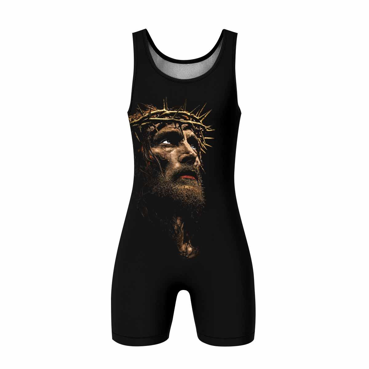 Live for Him Wrestling Singlet - front view mockup