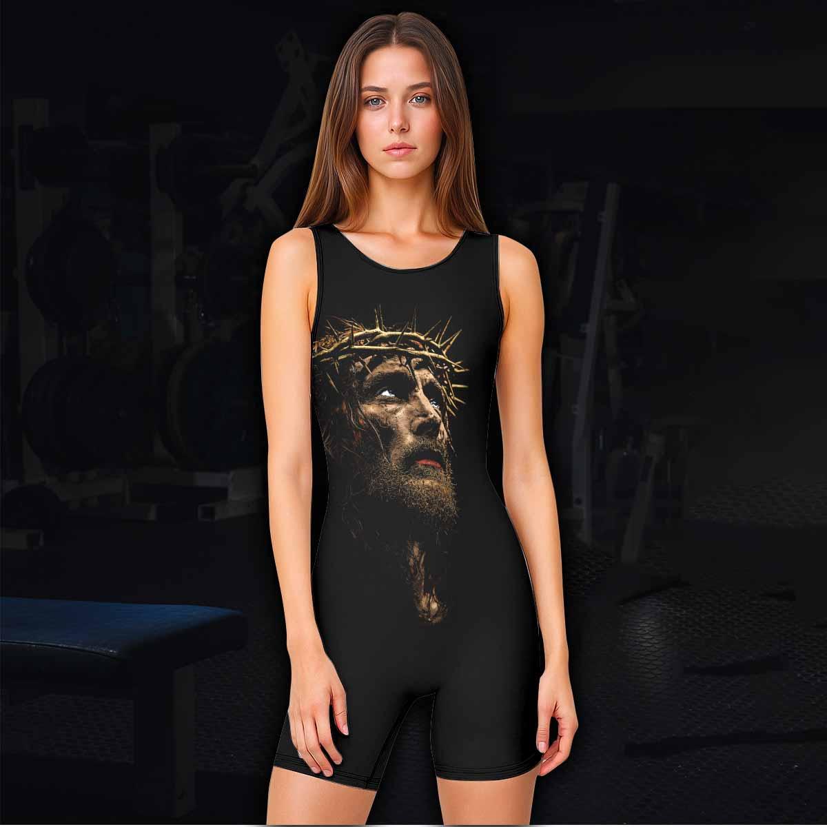 Live for Him Wrestling Singlet - women's lifestyle view