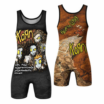 Follow the Leader Korn Wrestling Singlet - front and back view