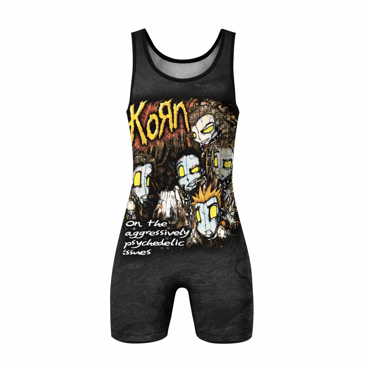 Follow the Leader Korn Wrestling Singlet - front view mockup