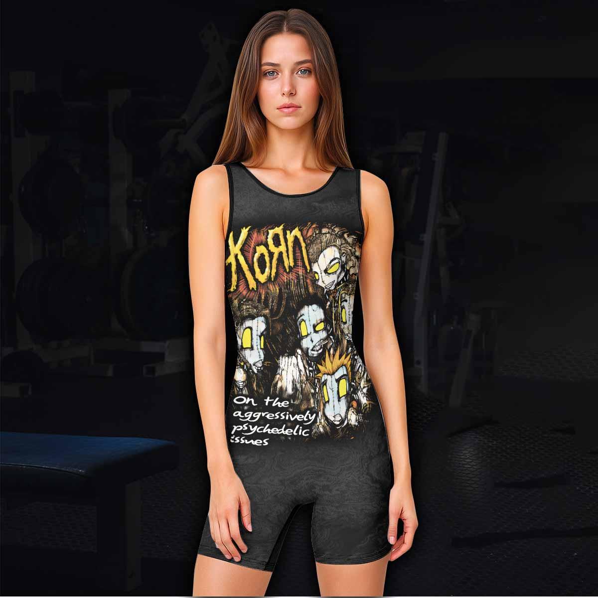 Follow the Leader Korn Wrestling Singlet - women's lifestyle view