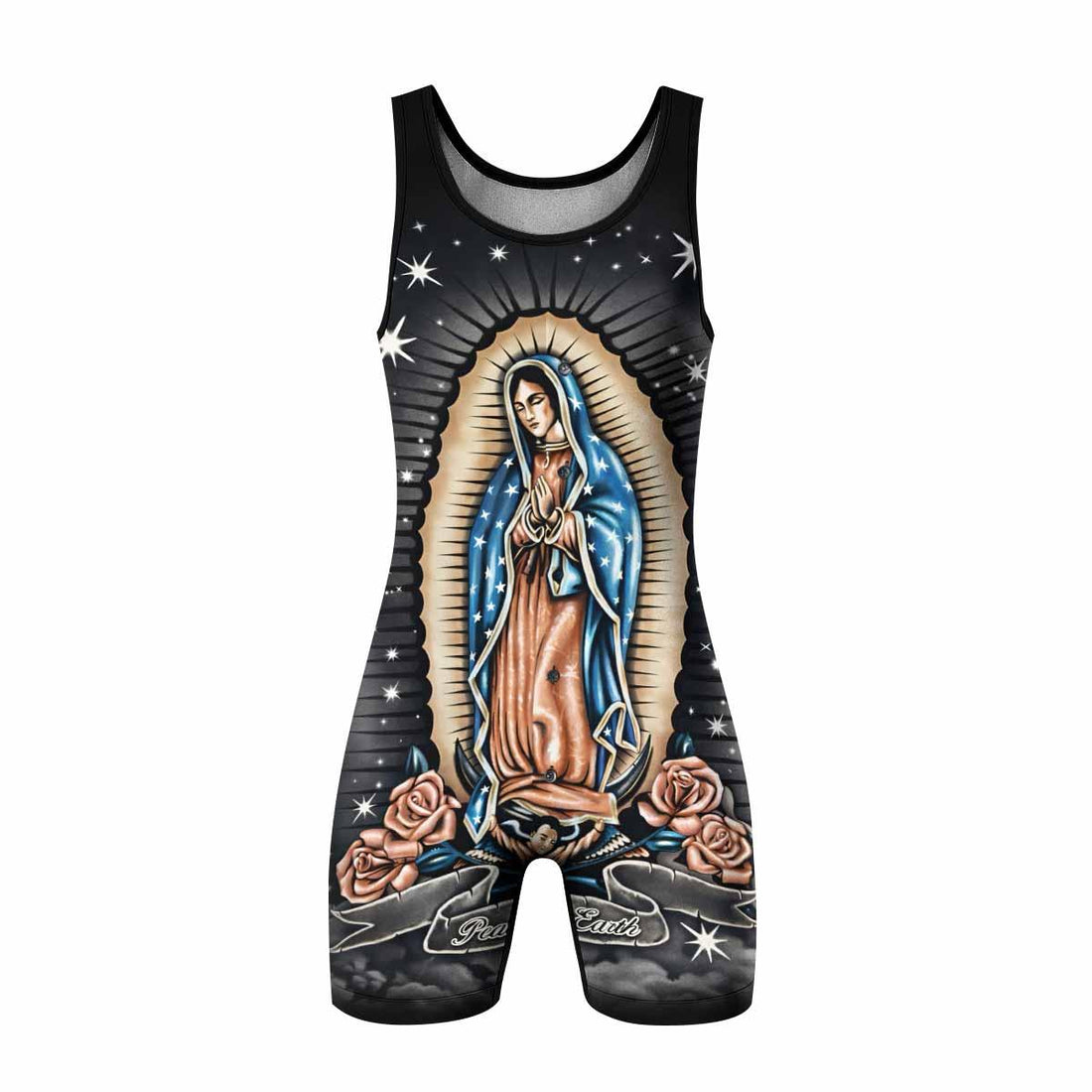 Peace on Earth Wrestling Singlet - front and back view