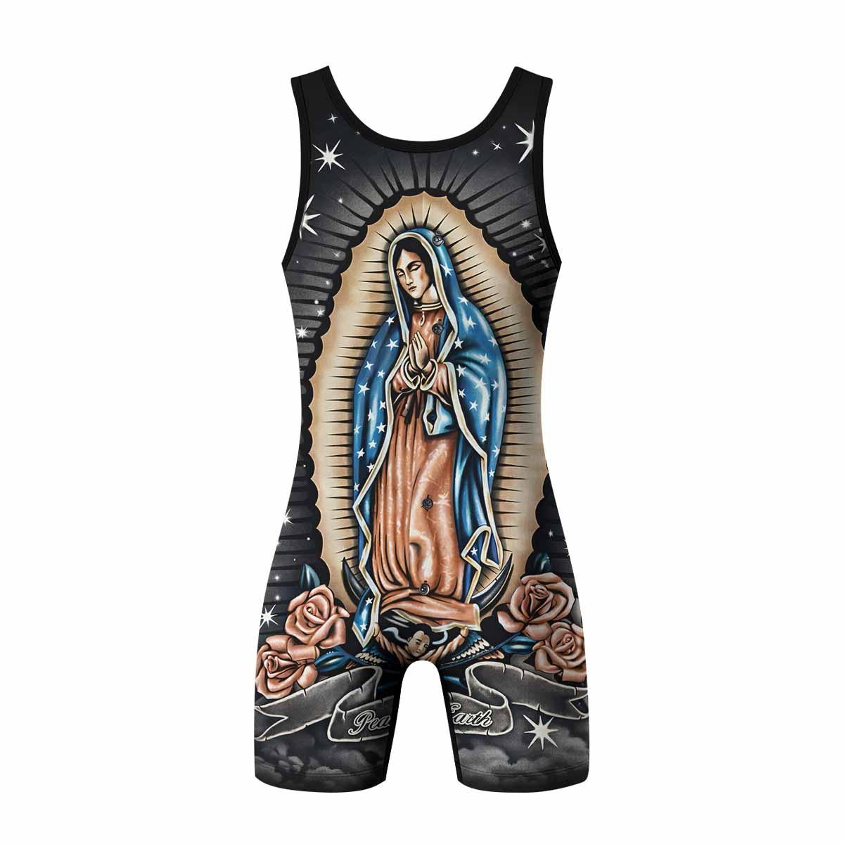 Peace on Earth Wrestling Singlet - back view mockup