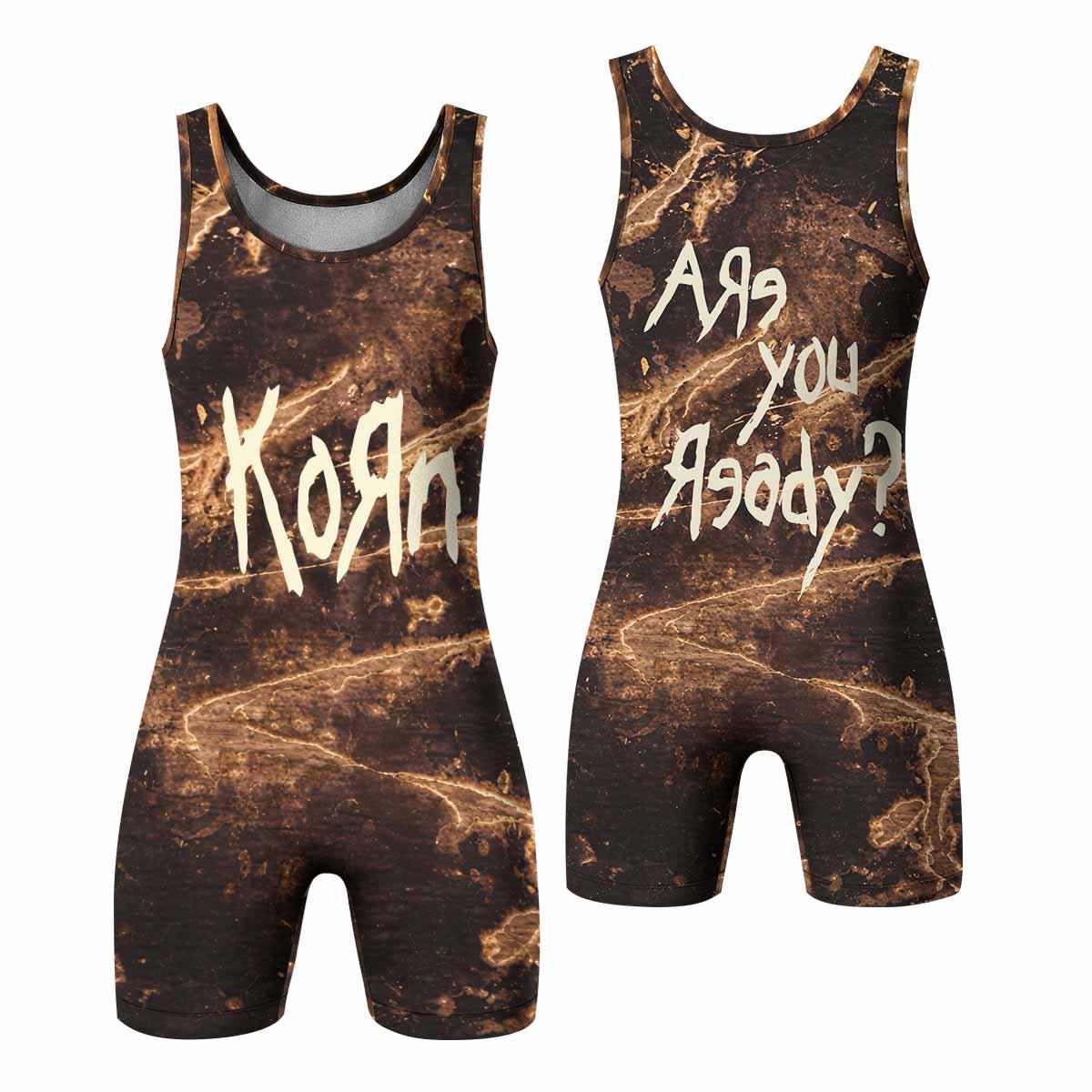Are You Ready Korn Wrestling Singlet - front and back view