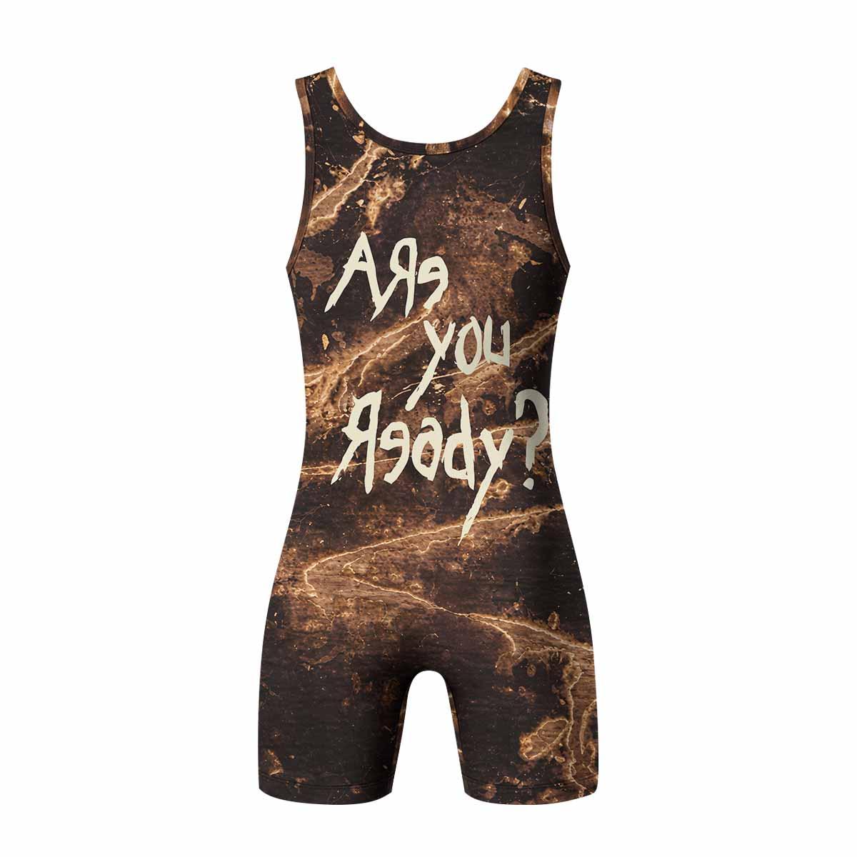 Are You Ready Korn Wrestling Singlet - back view mockup