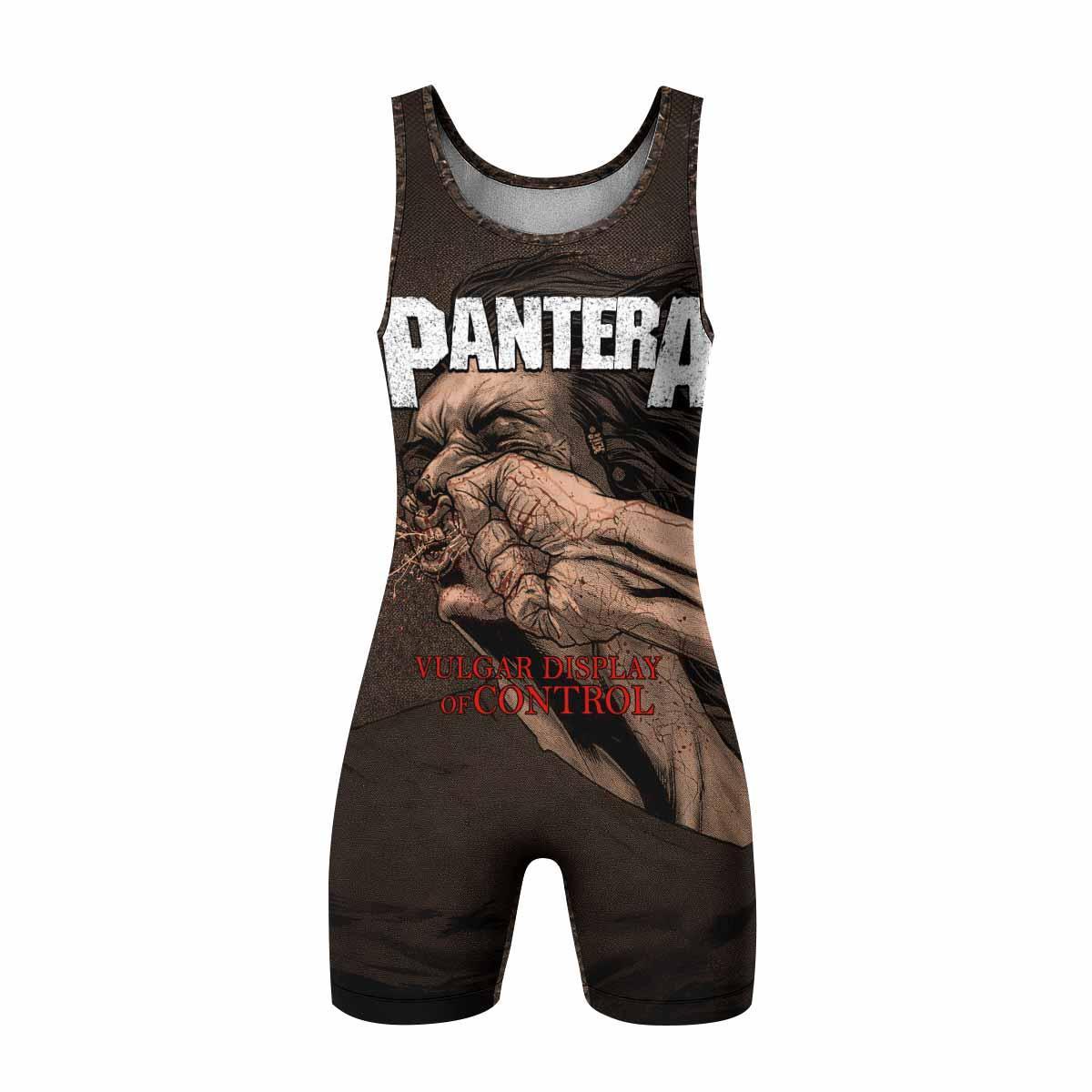 Pantera Vulgar Display Of Control Wrestling Singlet - front view mockup