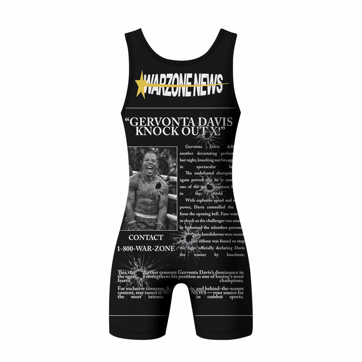Gervonta Tank Davis Flip Wrestling Singlet - back view mockup