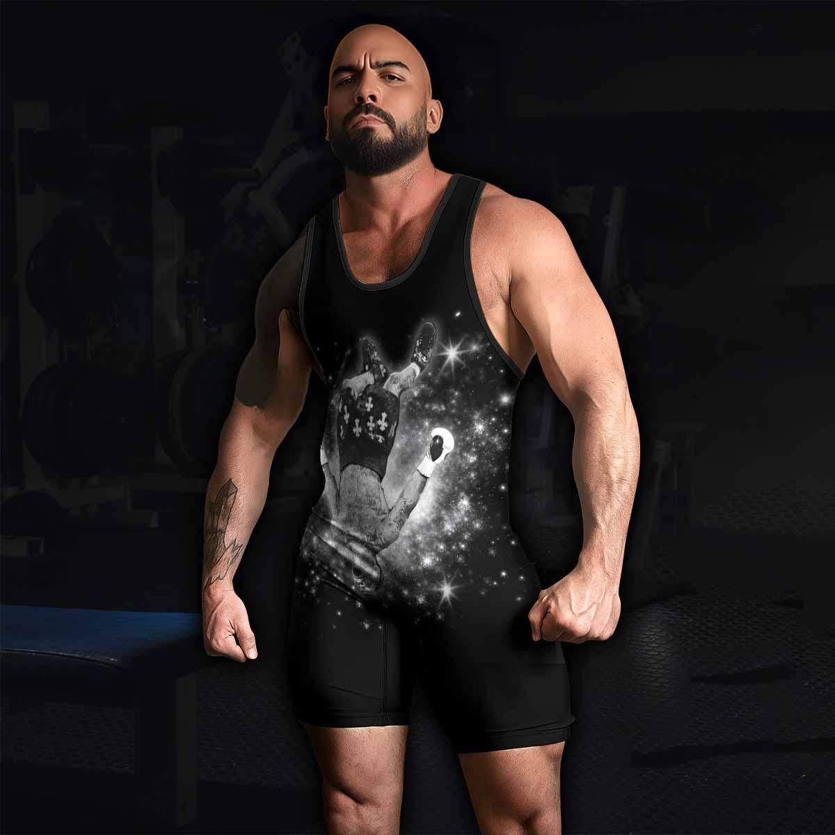 Gervonta Tank Davis Flip Wrestling Singlet - men's lifestyle view