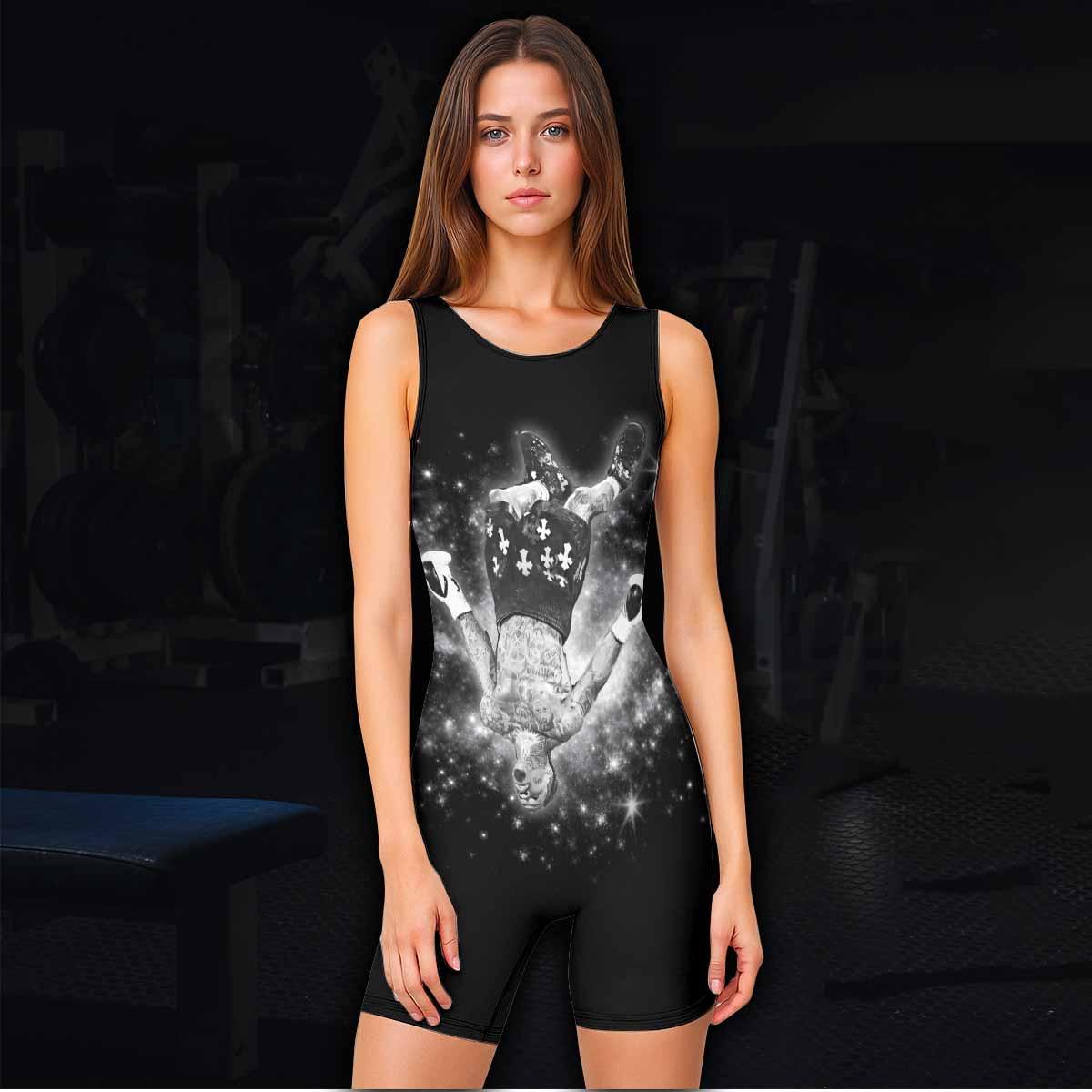 Gervonta Tank Davis Flip Wrestling Singlet - women's lifestyle view