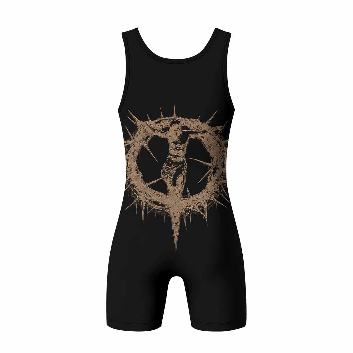 Tears Of Christ Wrestling Singlet - back view mockup