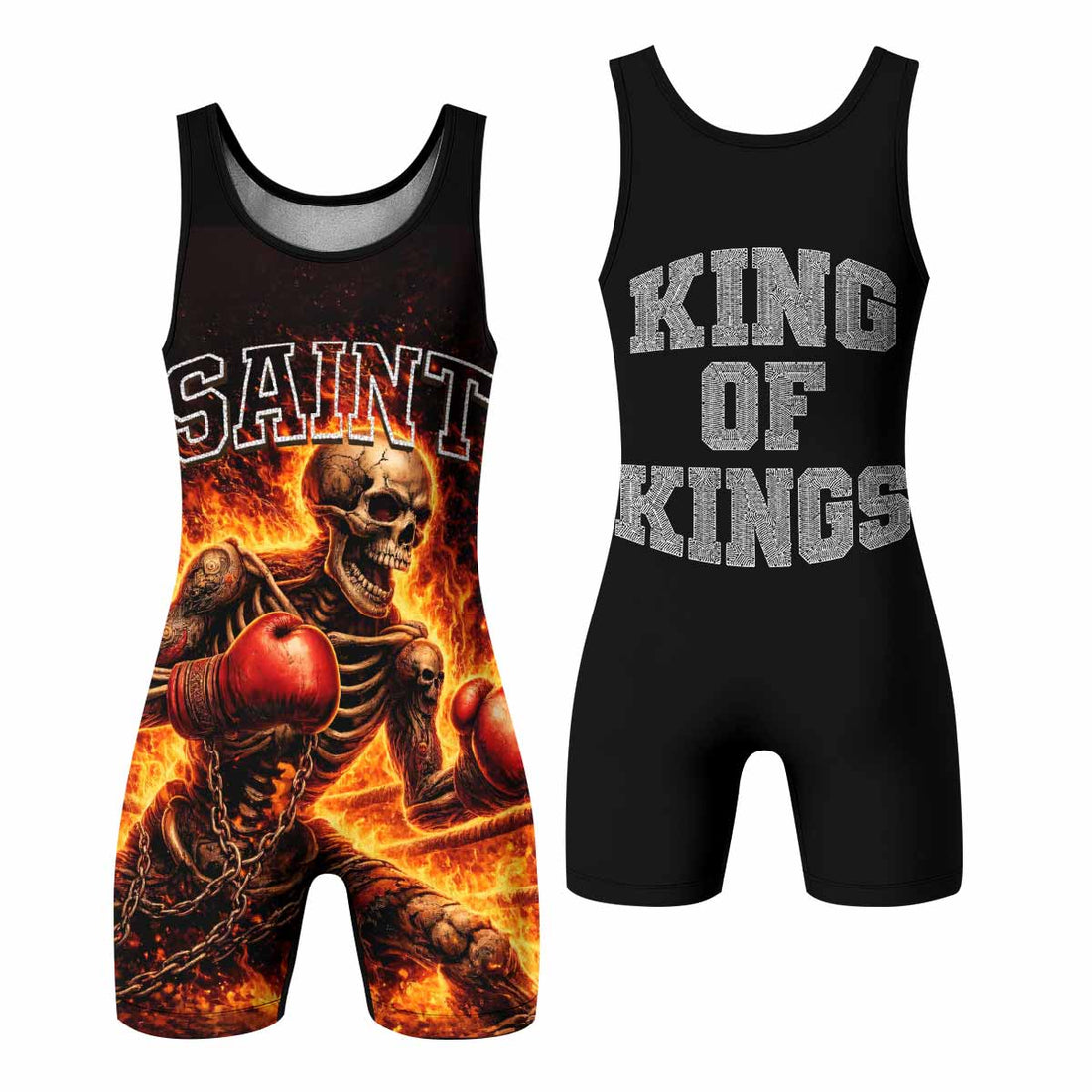 Saint King of Kings Wrestling Singlet - front and back view