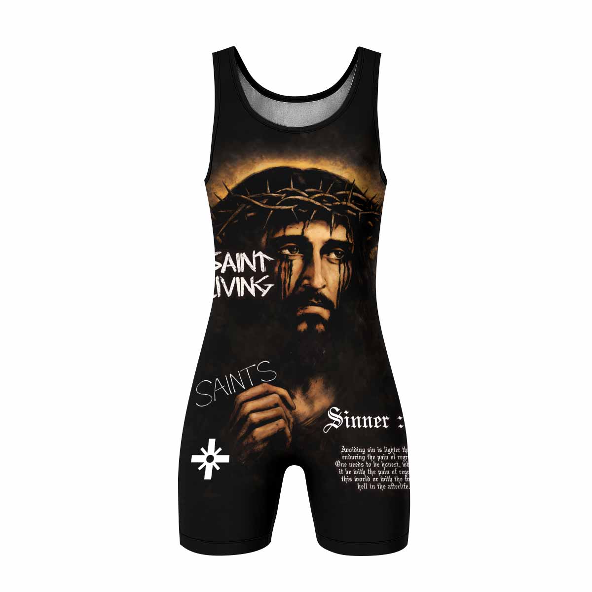 Saint Living Wrestling Singlet - front view mockup