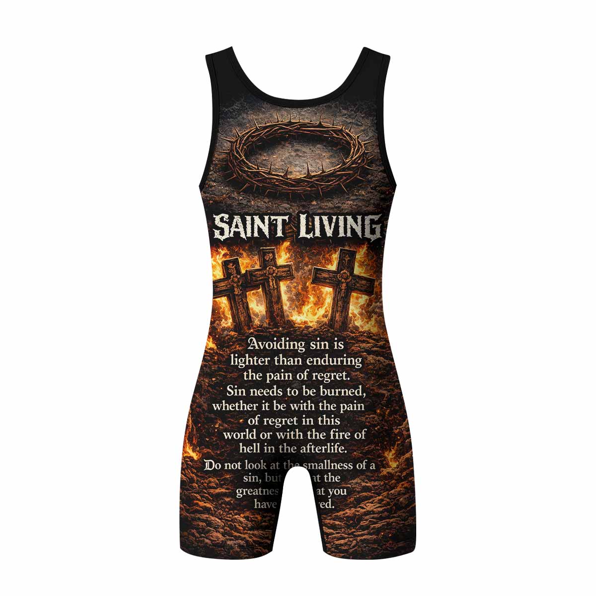 Saint Living Wrestling Singlet - back view mockup