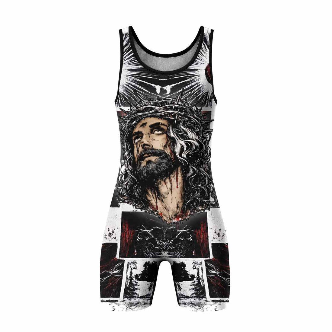 Man of Sorrows Wrestling Singlet - front and back view