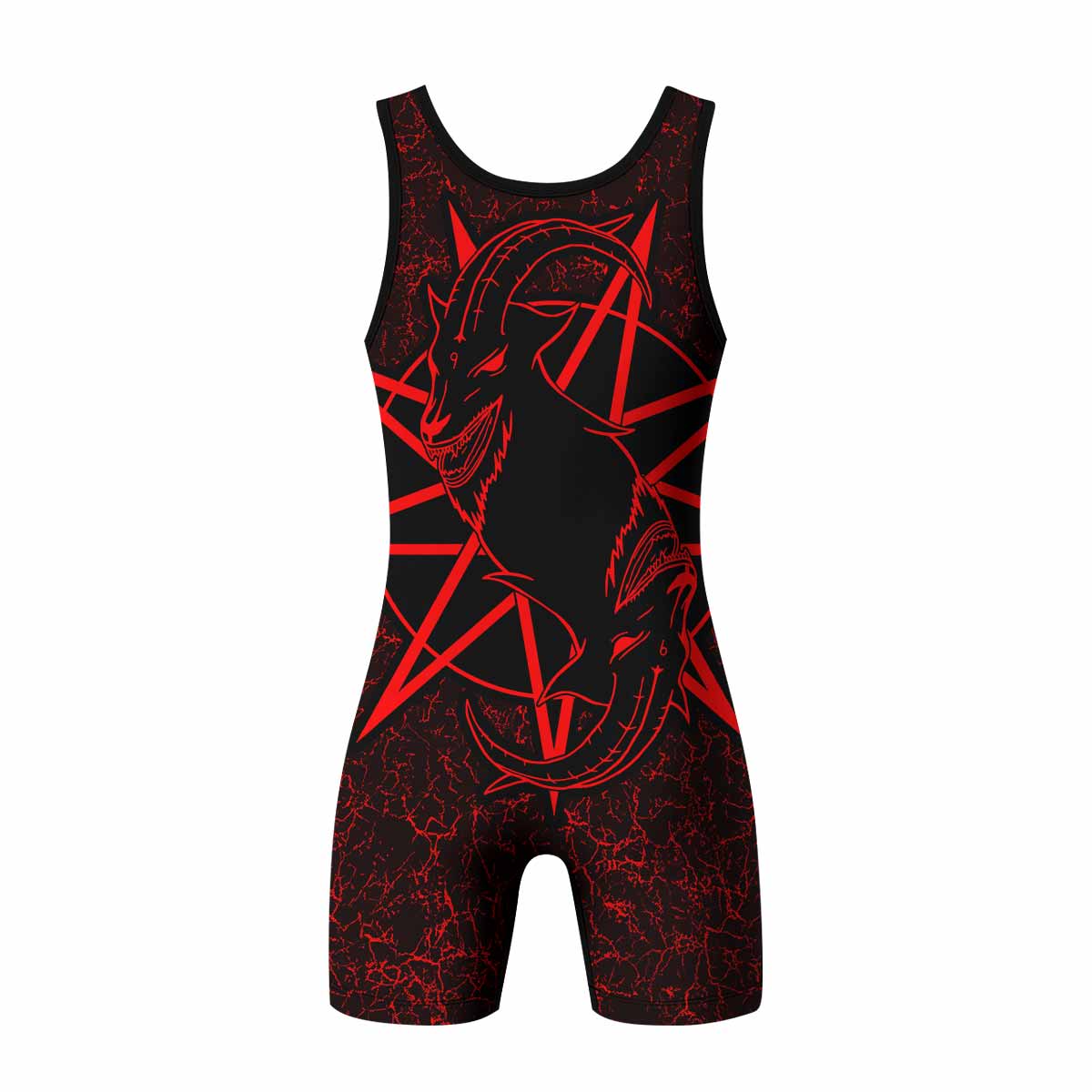 Slipknot Rotting Goat Wrestling Singlet - back view mockup