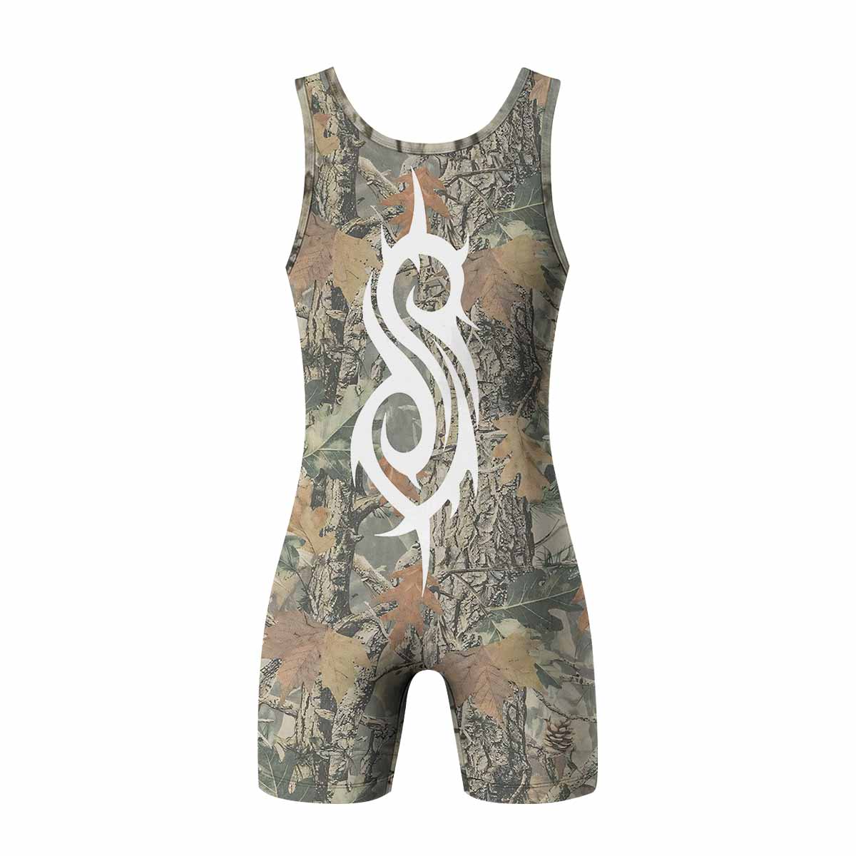 Slipknot Forest Camo Wrestling Singlet - back view mockup