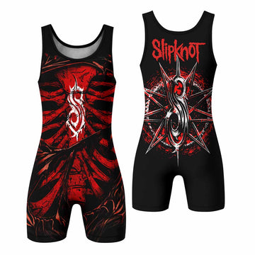 Slipknot Crimson Ribcage Wrestling Singlet - front and back view