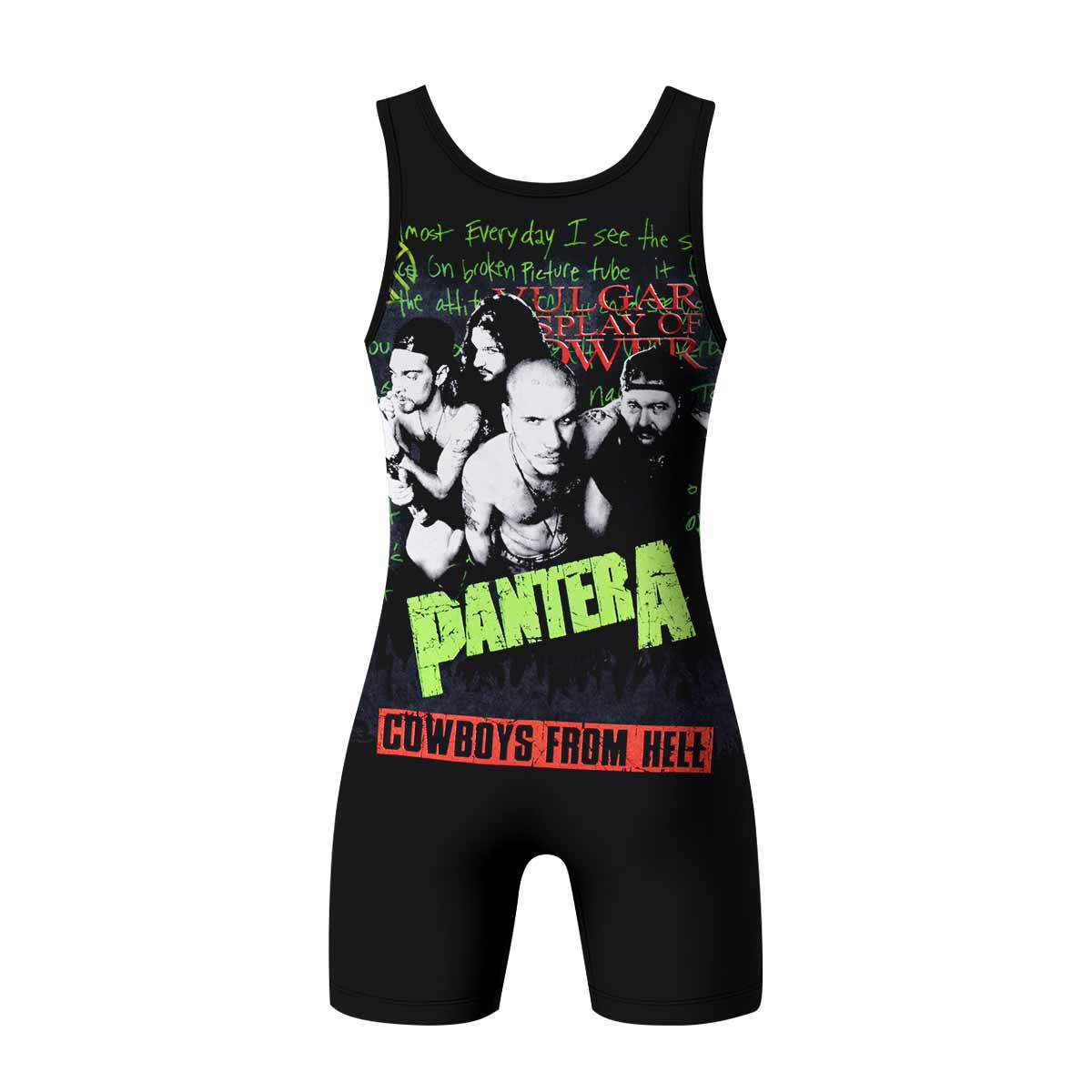 Pantera Cowboys From Hell Wrestling Singlet - back view mockup
