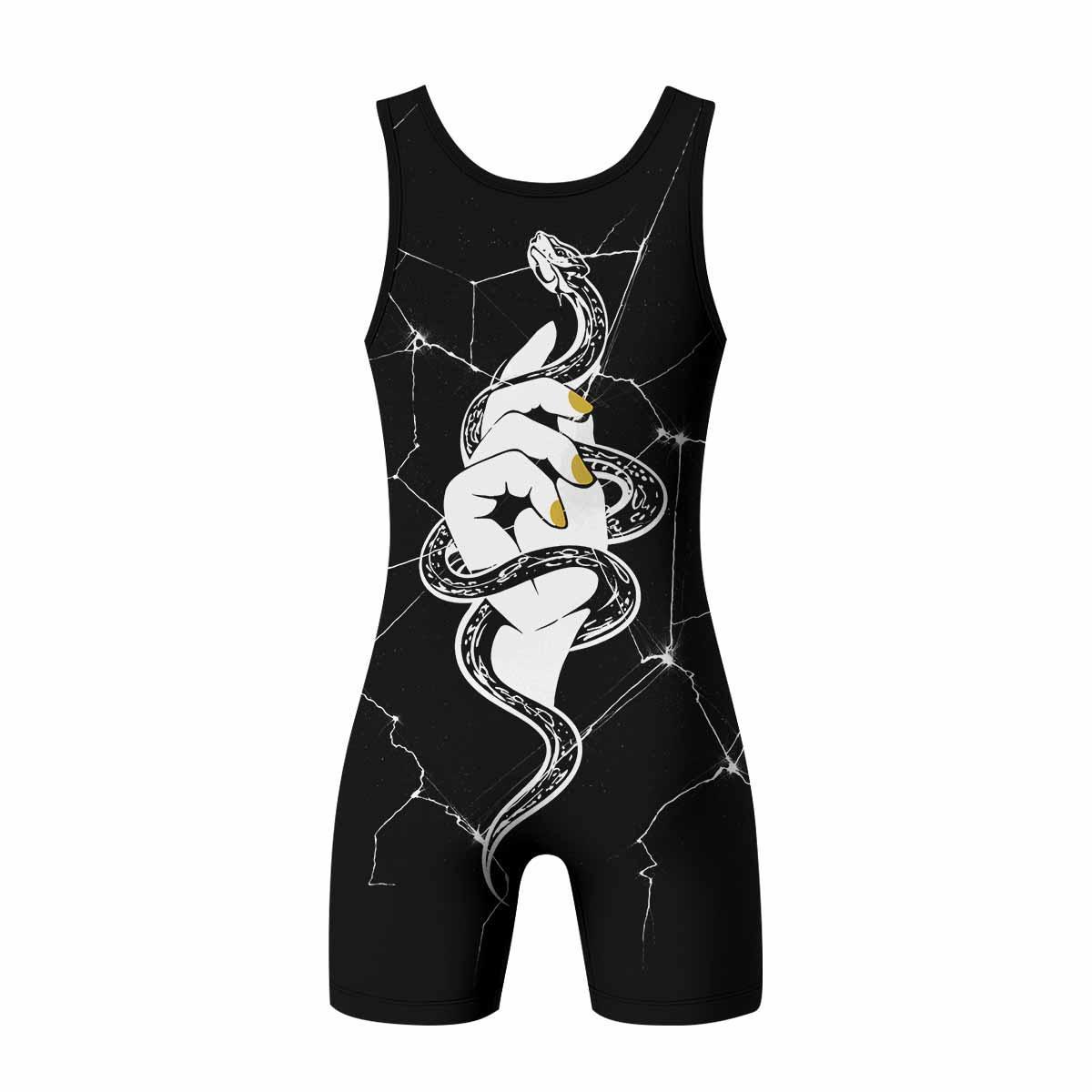 Medusa Snake Wrestling Singlet - back view mockup