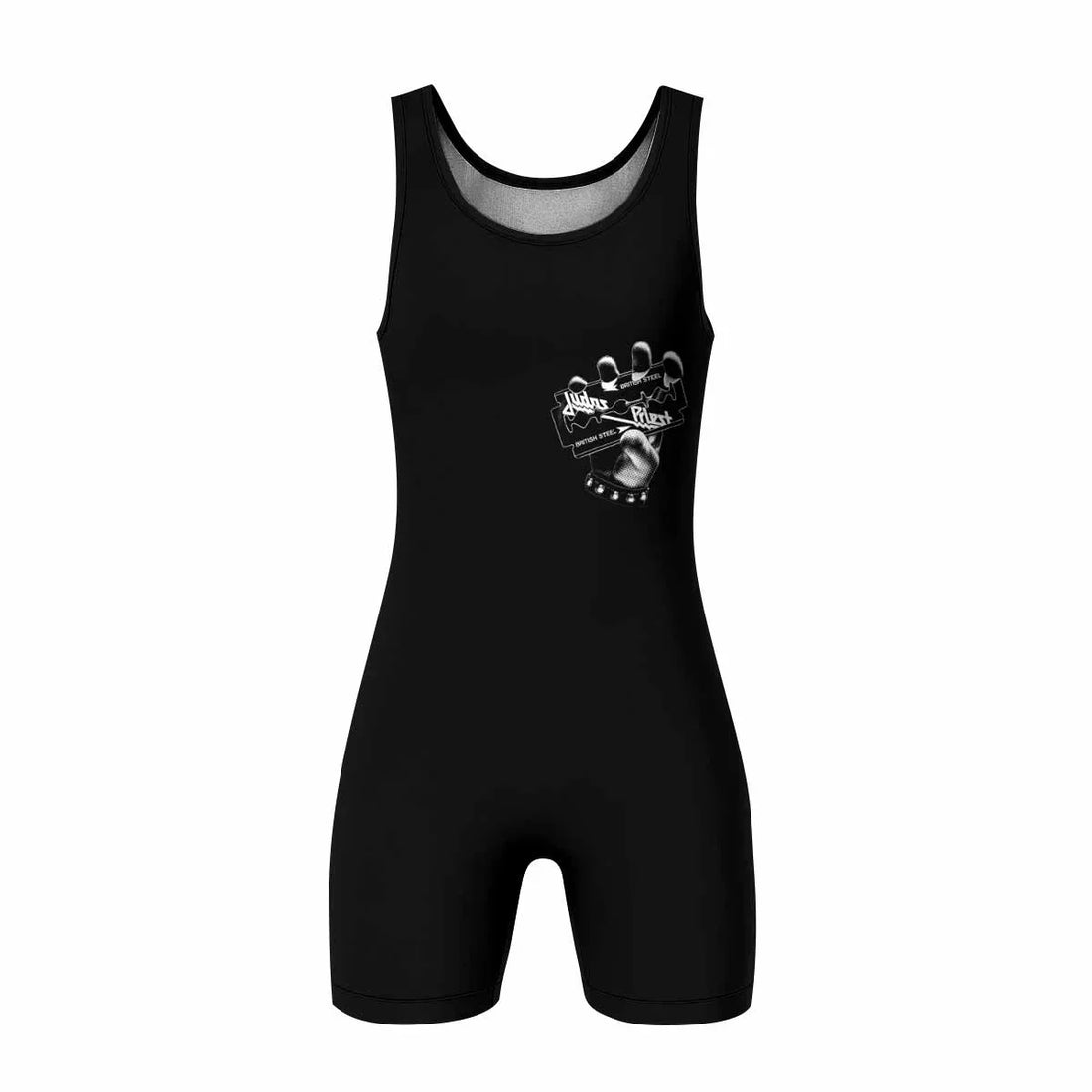 Judas Priest British Steel Wrestling Singlet - front and back view
