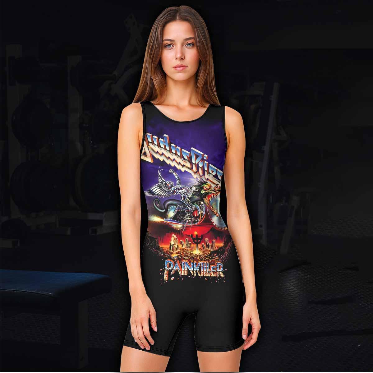 Judas Priest Painkiller Wrestling Singlet - women's lifestyle view