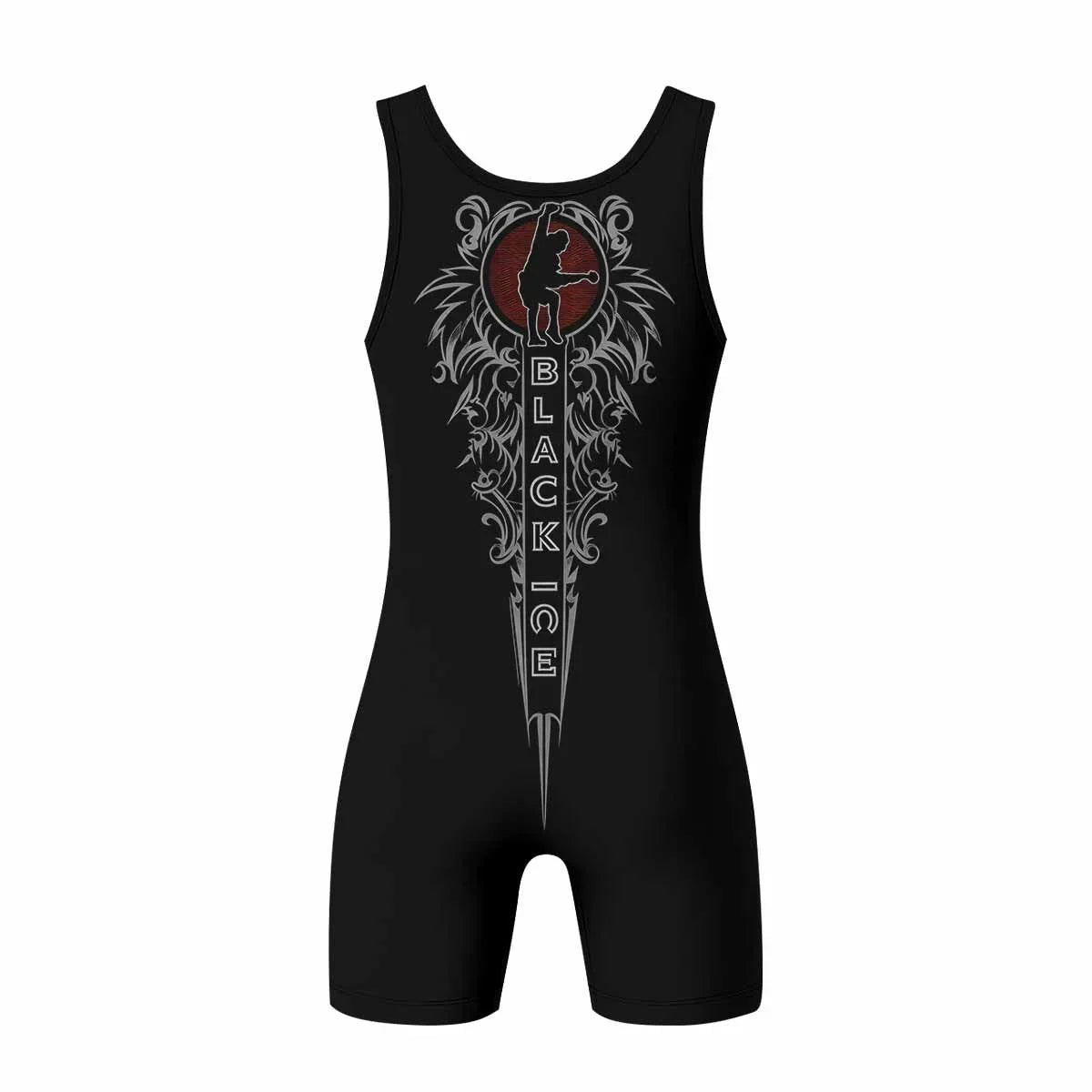 AC/DC Black Ice Wrestling Singlet - back view mockup