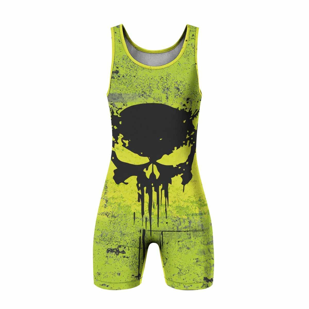 The Punisher Skull Wrestling Singlet - front view mockup