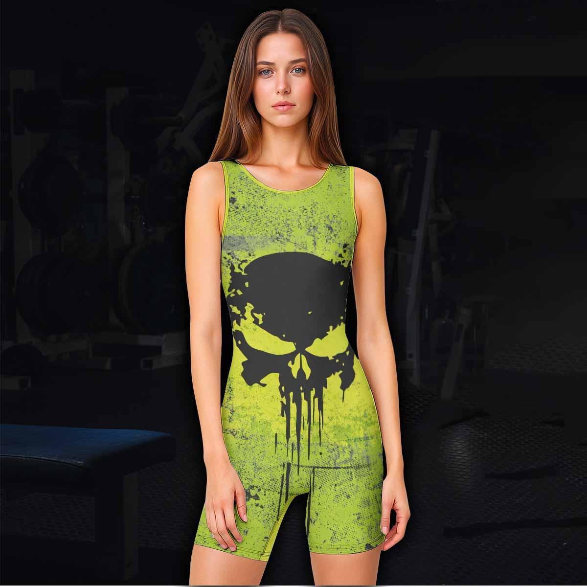 The Punisher Skull Wrestling Singlet - women's lifestyle view