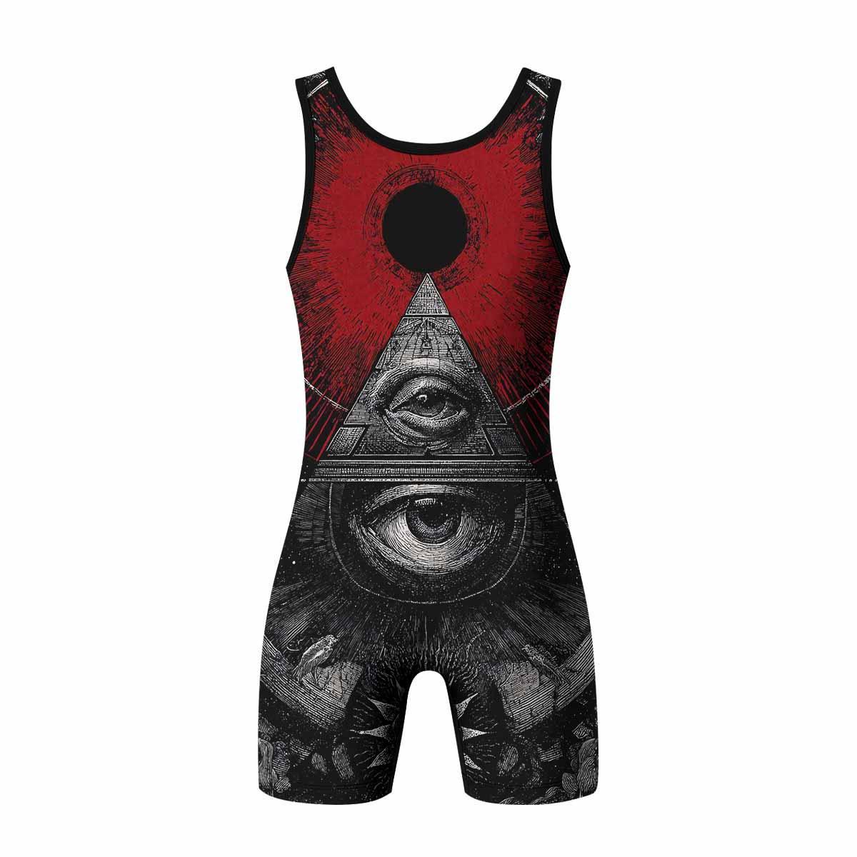 All Seeing Eye Wrestling Singlet - back view mockup