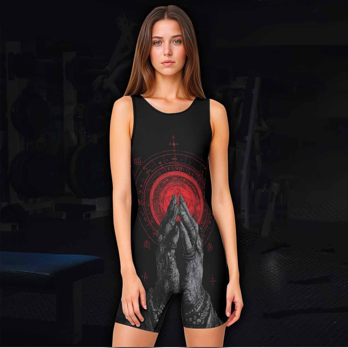 All Seeing Eye Wrestling Singlet - women's lifestyle view