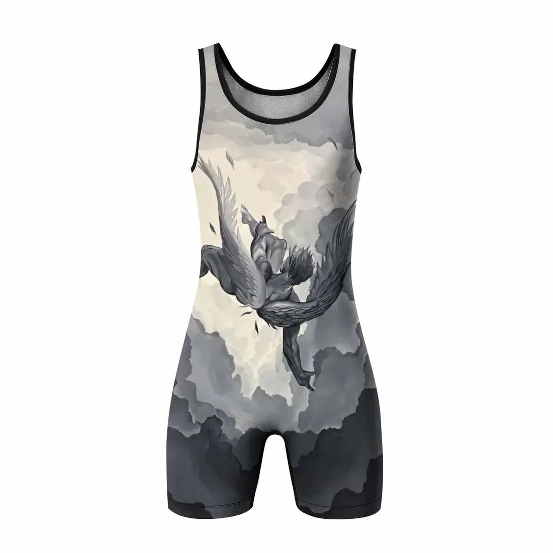 Icarus Too Close To The Sun Wrestling Singlet - front and back view