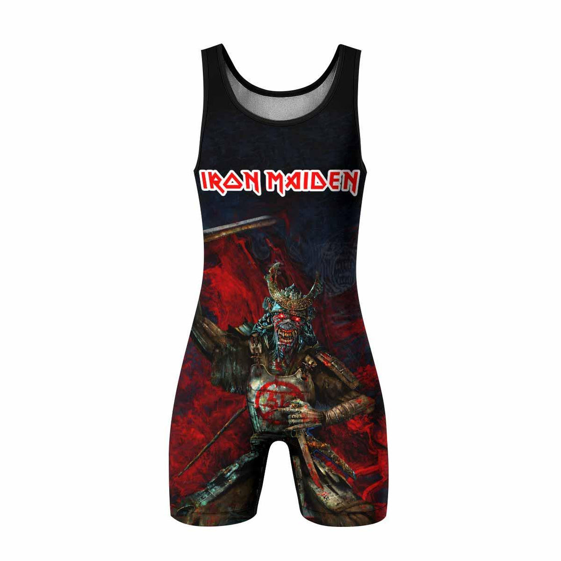 Iron Maiden Senjutsu Wrestling Singlet - front and back view