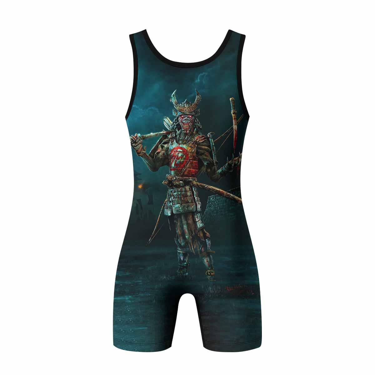 Iron Maiden Senjutsu Wrestling Singlet - back view mockup