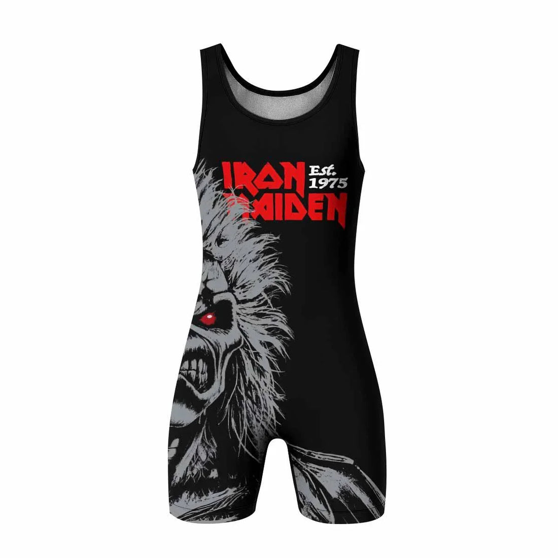 Iron Maiden Eddie the Head Wrestling Singlet - front and back view