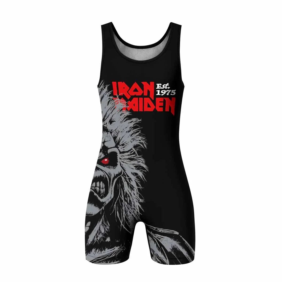 Iron Maiden Eddie the Head Wrestling Singlet - front view mockup