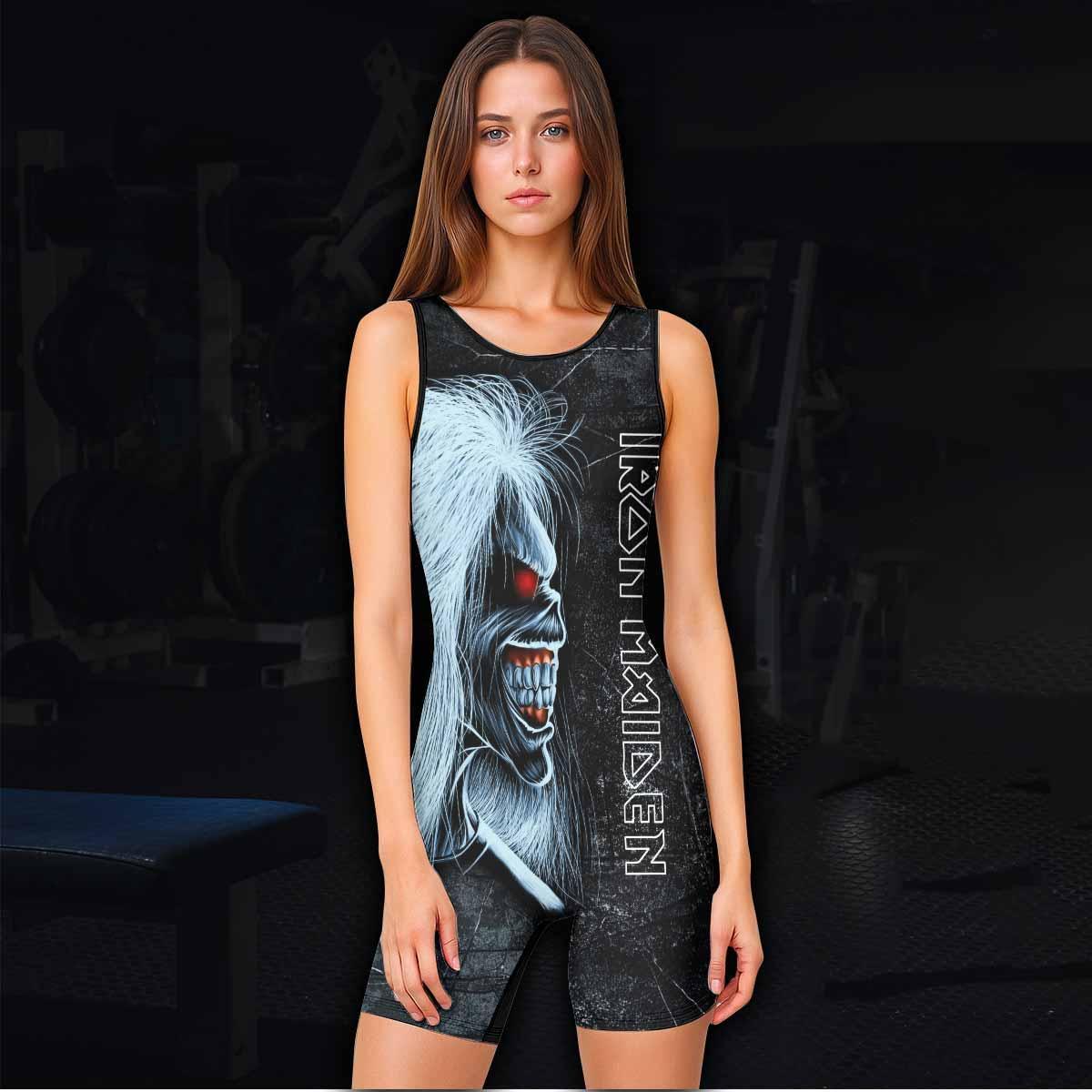 Iron Maiden The Ten Eddies Wrestling Singlet - women's lifestyle view
