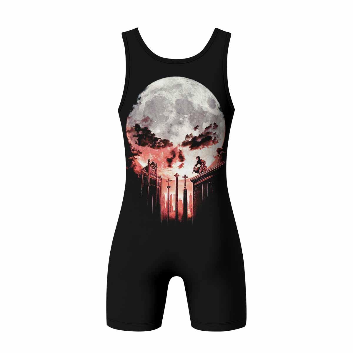 The Punisher Skull Frank Castle Wrestling Singlet - back view mockup