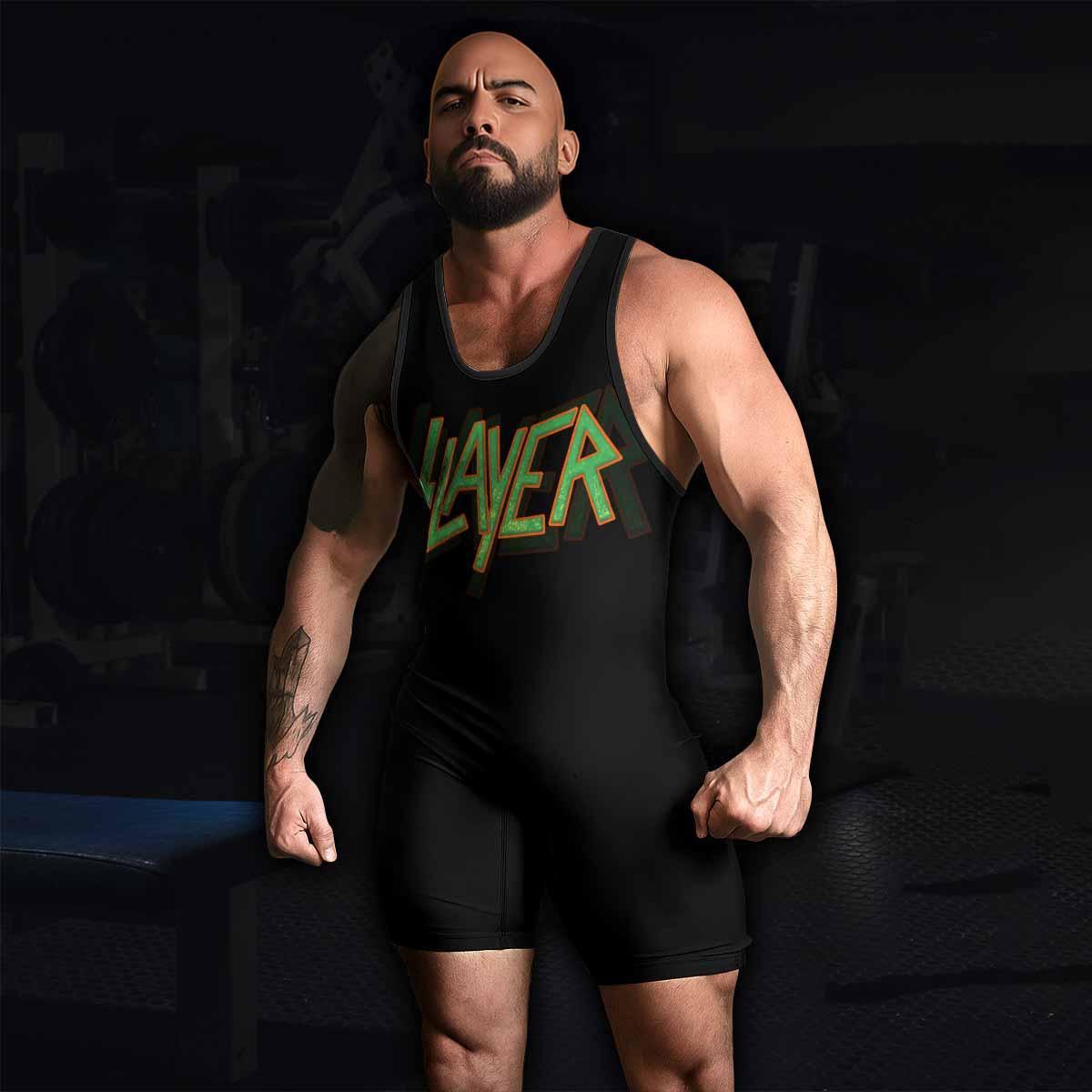 Slayer Hellfire Demon Wrestling Singlet - men's lifestyle view