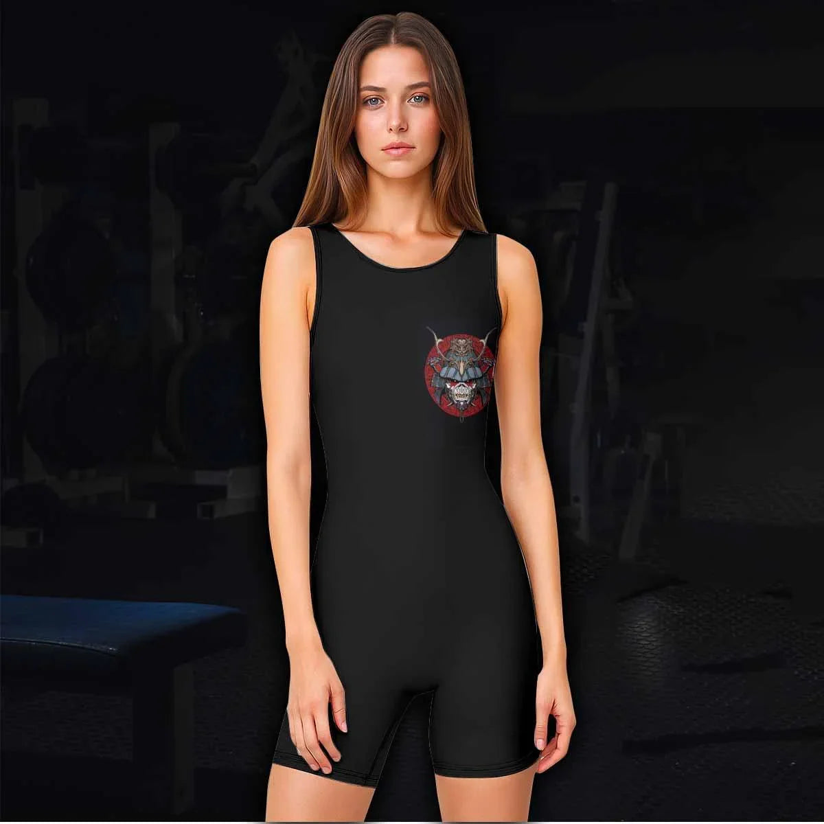 Iron Maiden Samurai Jiu-Jitsu Wrestling Singlet - women's lifestyle view